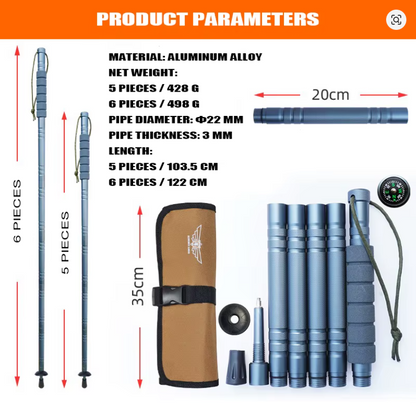 Terra Camp® Tactical Hiking Stick with Survival Gear