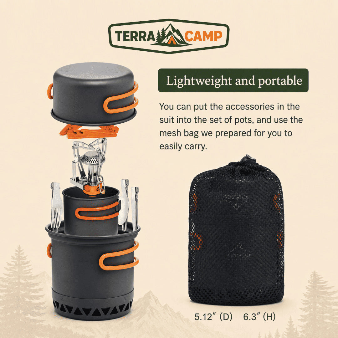 Terra Camp® Portable 1.3L Cooking Set