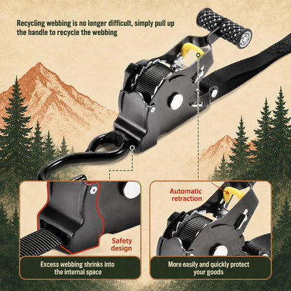 Terra Camp® Auto-Retractable Cargo Straps
