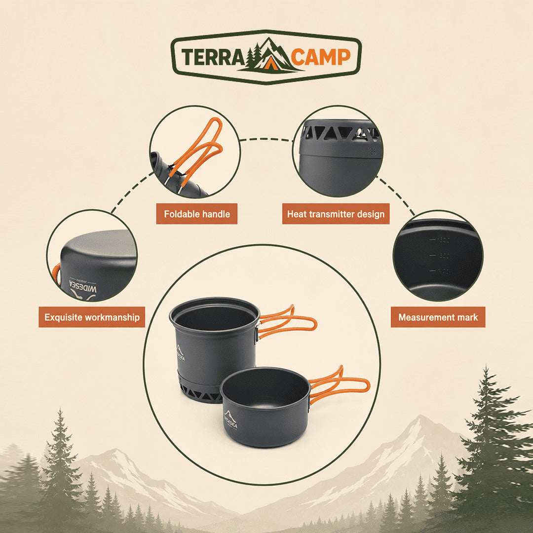 Terra Camp® Portable 1.3L Cooking Set