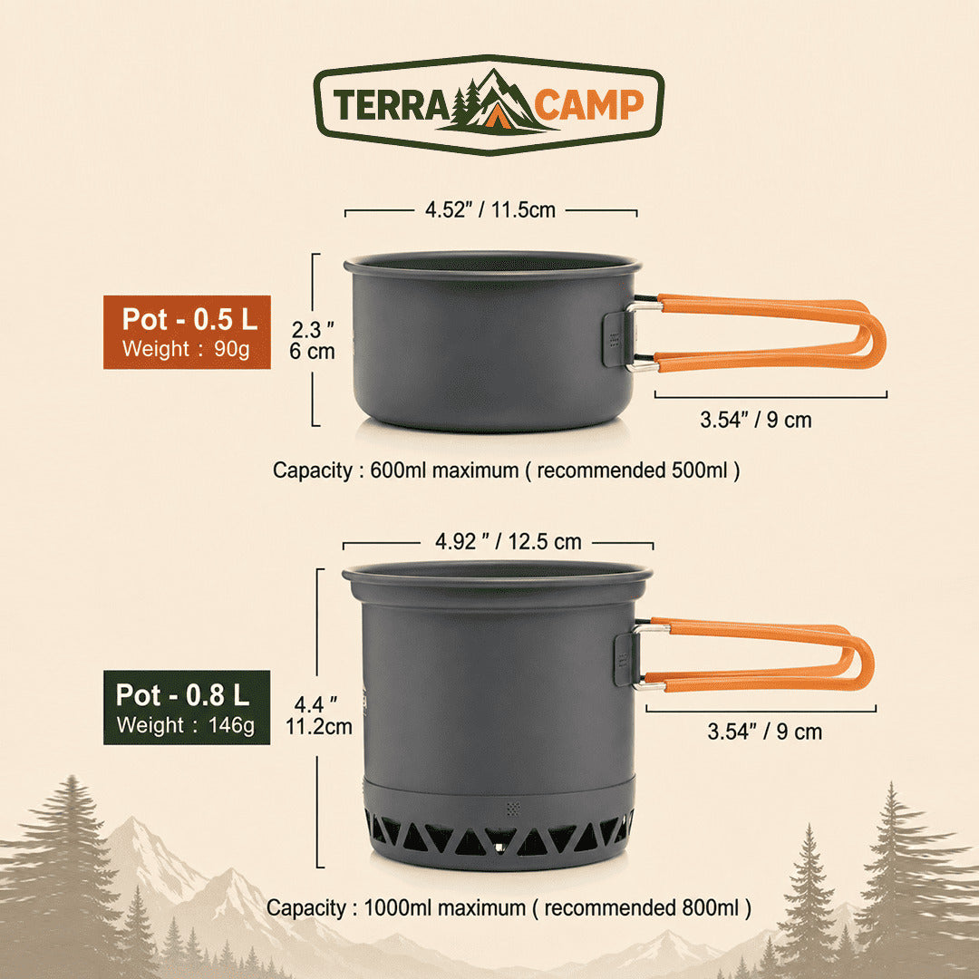 Terra Camp® Portable 1.3L Cooking Set