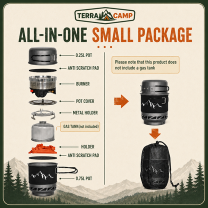 Terra Camp® Portable Gas Cooking Kit